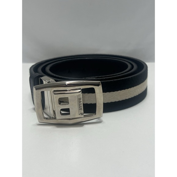 BallyBaldek Reversible Leather Striped/Black Belt EU 105/US 42 Italy